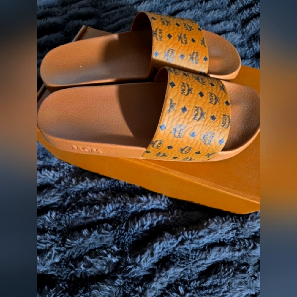 MCM Tan Slide Sandals for Men - Picture 2 of 6